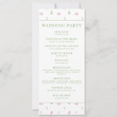 Elegante roze bloem bloeit bruiloft programma's (Achterkant)