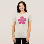 Elegante Roze Bloem Bloesem Geïsoleerde Vector Bot Tri-Blend Shirt (Voorkant volledig)