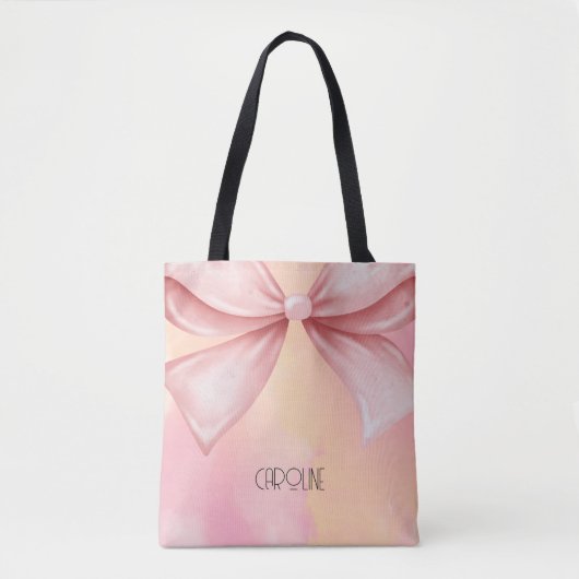 Elegante Roze Bloem Boho Cute Tote Bag (Voorkant)