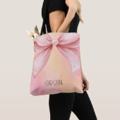 Elegante Roze Bloem Boho Cute Tote Bag (Dichtbij)