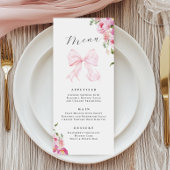 Elegante Roze Bloem Boog Menu Kaart