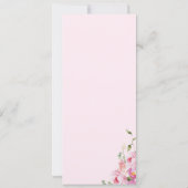 Elegante Roze Bloem Boog Menu Kaart (Achterkant)