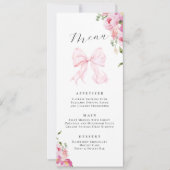 Elegante Roze Bloem Boog Menu Kaart (Voorkant)
