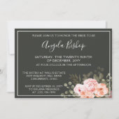 Elegante Roze Bloem Botanische Bruidsdouche Kaart (Voorkant)