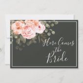 Elegante Roze Bloem Botanische Bruidsdouche Kaart (Achterkant)