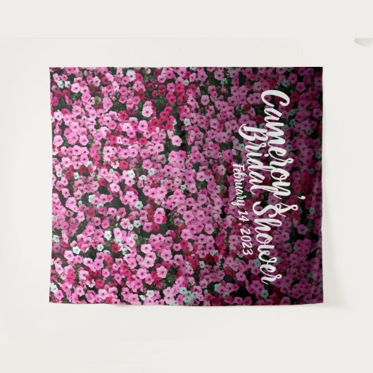 Elegante Roze Bloem Bruidsdouche Achtergrond Wandkleed (Voorkant (horizontaal))