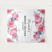 Elegante Roze Bloem Bruidsfeest Fotobackdrop Wandkleed (Voorkant (horizontaal))