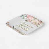 Elegante Roze Bloem Bruiloft Feest Papieren Bordje (Gebogen)