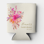 Elegante Roze Bloem Bruiloft Uitnodiging Custom Blikjeskoeler (Voorkant)