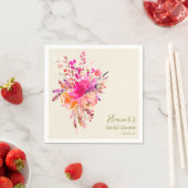 Elegante Roze Bloem Bruiloft Uitnodiging Custom Servet (Insitu)