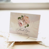 Elegante Roze Bloem Bruiloftsfeest Opgevouwen Bedankkaart