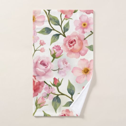 Elegante roze bloem drie stuk bad handdoek (Handdoek)