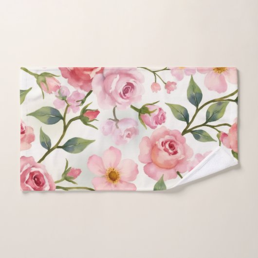 Elegante roze bloem drie stuk bad handdoek (Handdoek)