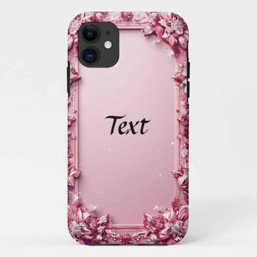 Elegante Roze Bloem Frame Case-Mate iPhone Case (Achterkant)