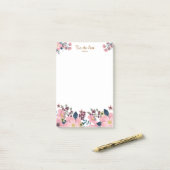 Elegante Roze Bloem Frame Post-it® Notes (Op bureau)