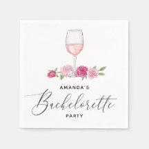 Elegante roze bloem glazen wijn bachelorette feest