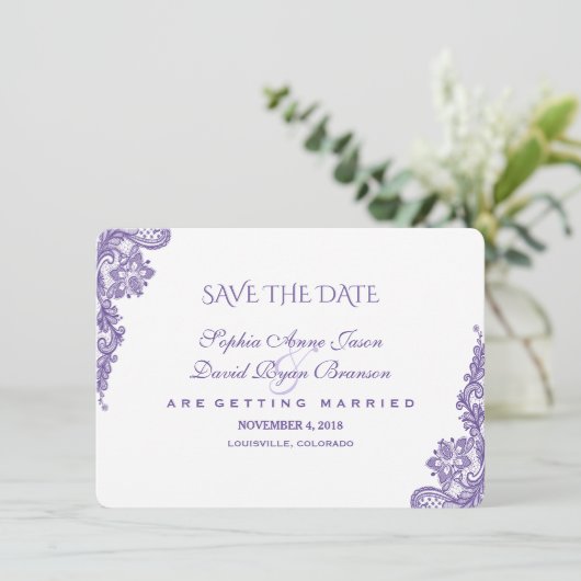 Elegante Roze Bloem Gouden Lijst Save The Date (Staand voorkant)