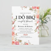 Elegante Roze Bloem-I Do BBQ Koppels Bruidsbad Kaart (Staand voorkant)