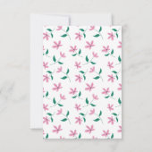 Elegante roze bloem kaart (Achterkant)