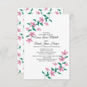 Elegante roze bloem kaart (Voorkant / Achterkant)