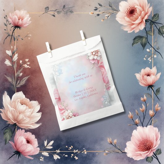 Elegante Roze Bloem Kader Zachte Pastel Gloed brui Bedankzakje