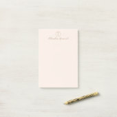 Elegante Roze Bloem Logo & Script Naam Post-it® Notes (Op bureau)