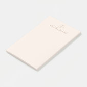 Elegante Roze Bloem Logo & Script Naam Post-it® Notes (Schuin)