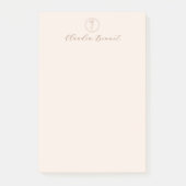 Elegante Roze Bloem Logo & Script Naam Post-it® Notes (Voorkant)