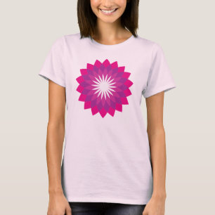 Elegante roze bloem mandala t-shirt