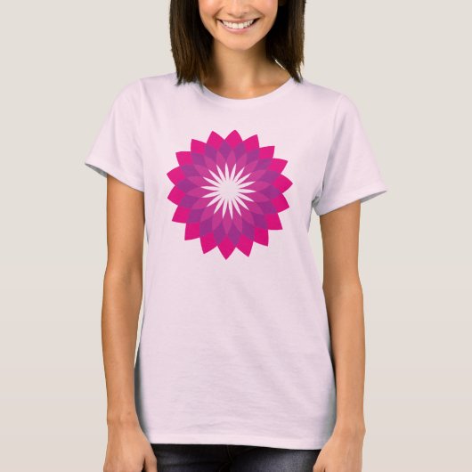 Elegante roze bloem mandala t-shirt (Voorkant)