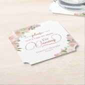 Elegante roze bloem neem niet mijn Drink bruiloft Kartonnen Onderzetters (Gekanteld)