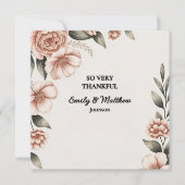 Elegante roze bloem ontwerper dank u kaart (Voorkant)