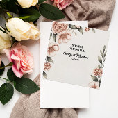 Elegante roze bloem ontwerper dank u kaart