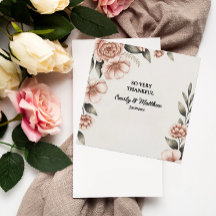 Elegante roze bloem ontwerper dank u kaart