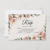 Elegante roze bloem ontwerper RSVP kaarten Kaartje (Voorkant)