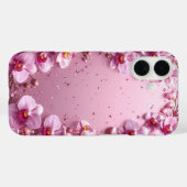 Elegante Roze Bloem Orhids Frame Case-Mate iPhone Case (Achterkant (horizontaal))