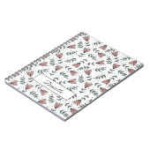 Elegante roze bloem patroon naam notitieboek (Linkerzijde)