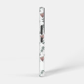 Elegante roze bloem patroon naam samsung galaxy hoesje (Rechterkant)