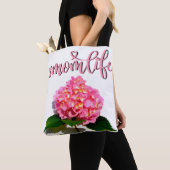 Elegante Roze bloem roze bloemen roze hortensia Tote Bag (Dichtbij)