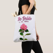 Elegante roze bloem roze hortensia tote bag (Dichtbij)