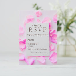 Elegante Roze Bloem RsvpCard | Rozenblaadjes A RSVP Kaartje