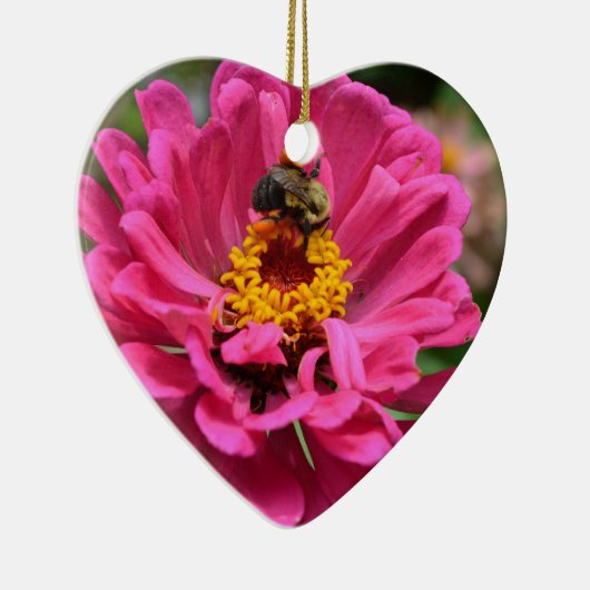 Elegante roze bloem schattige bij keramisch ornament (Rechts)