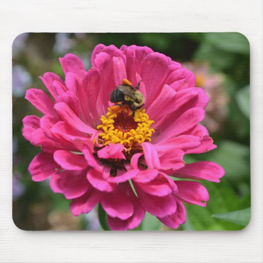 Elegante roze bloem schattige bij muismat (Voorkant)