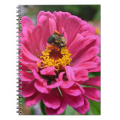 Elegante roze bloem schattige bij notitieboek (Voorkant)