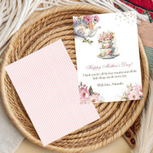 Elegante Roze Bloem Theekop Moederdag