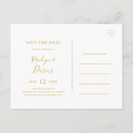 Elegante Roze Bloem Tuin Save The Date Postkaart Uitnodiging Briefkaart (Achterkant)