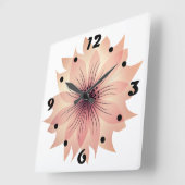 Elegante roze bloem vierkante wandklok (Hoek)