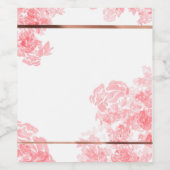 Elegante roze bloem wijn etiket (Enkel label)