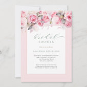 Elegante Roze Bloemachtige Bruiloftfeest Editable  Kaart (Voorkant)