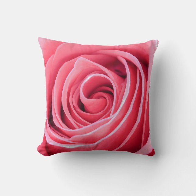 Elegante Roze Bloemblaadjes | Worpkussen Kussen (Voorkant)